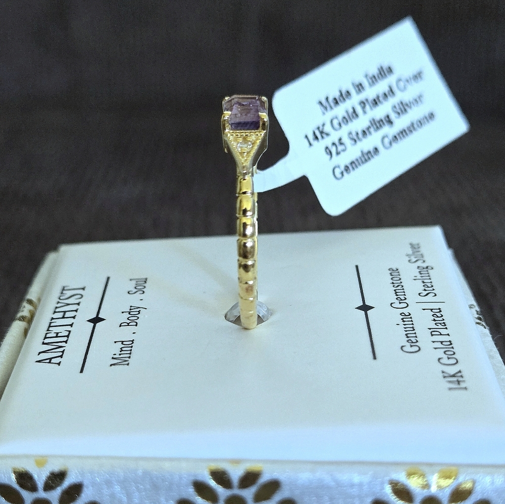 Shivam Amethyst💜 with White Topaz Ring💍 - NIB - Picture 5 of 16